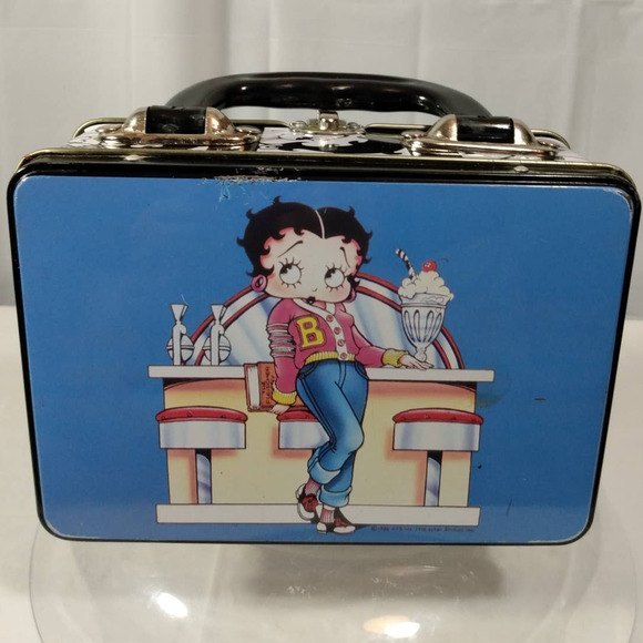 BETTY BOOP | Blue 7-inch Lunch Box | Vintage | Free USA Shipping